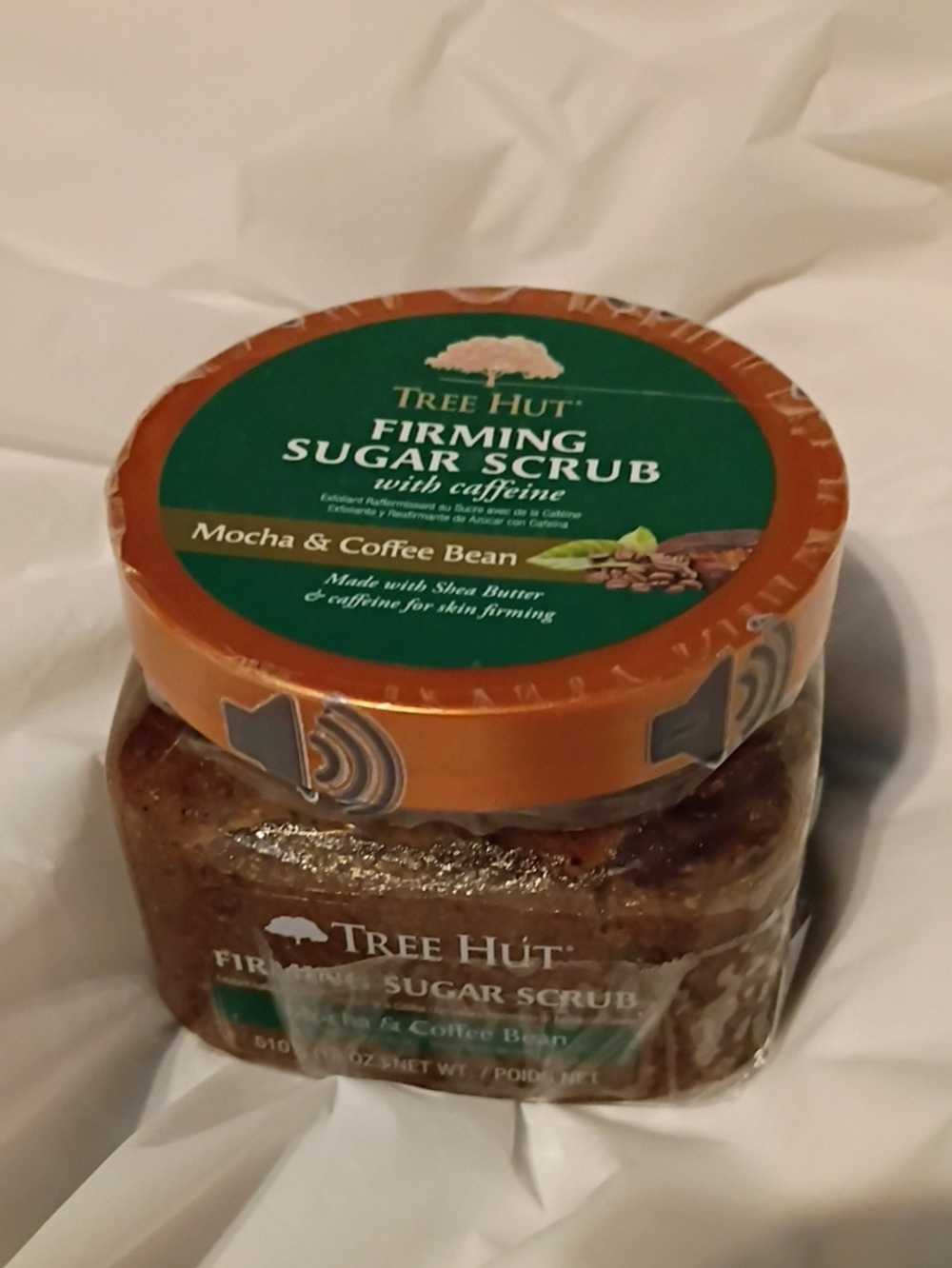 New Tree Hut Mocha & Coffee Bean Firming Sugar Scrub, 18 Oz DAMAGED